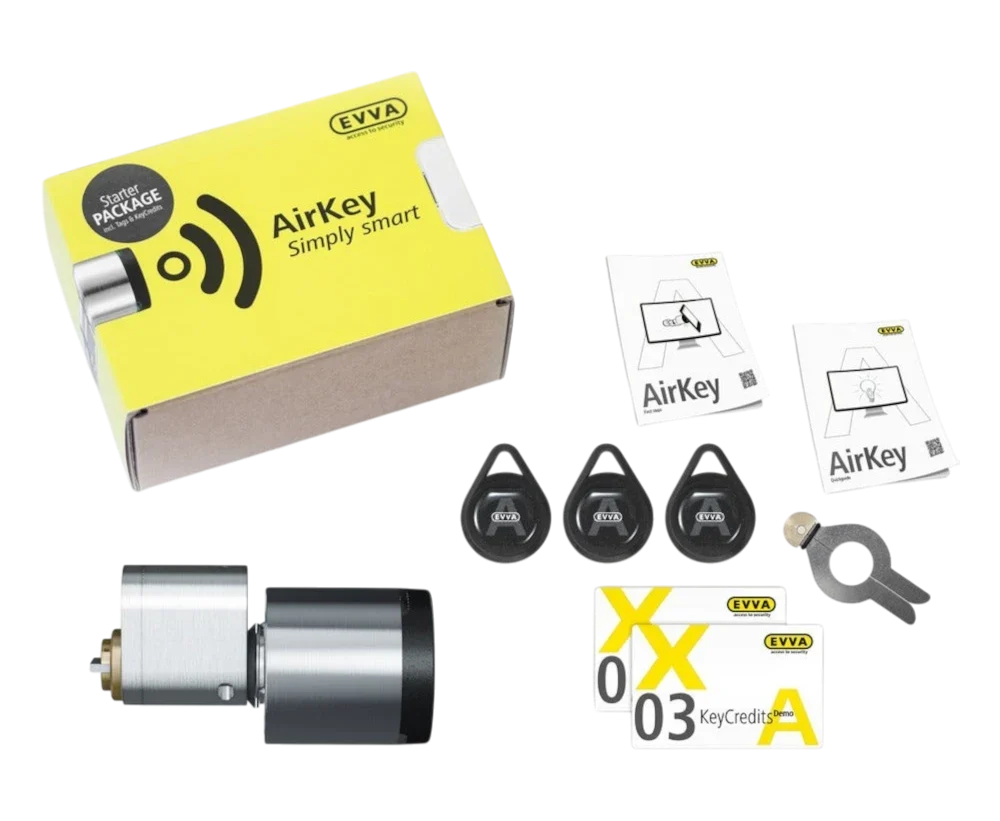 Startpaket EVVA AirKey med en oval låscylinder till utsidan – St George
