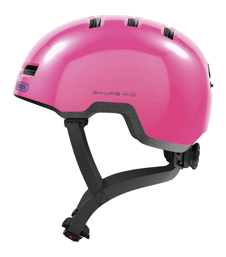 Cykelhjälm ABUS Skurb Kid - Shiny pink M (50-55 cm) – St George