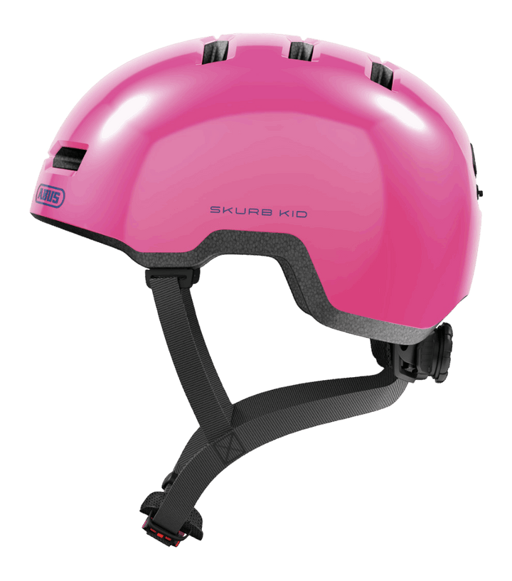 Cykelhjälm ABUS Skurb Kid - Shiny pink M (50-55 cm) – St George