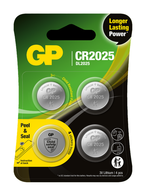 Knappcell GP Ultra Plus Lithium CR2025 - 2-pack