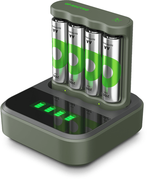 Laddstation D451 GP ReCyko Everyday med batteriladdare B441 inkl 4st AA batterier 2100mAh NiMH