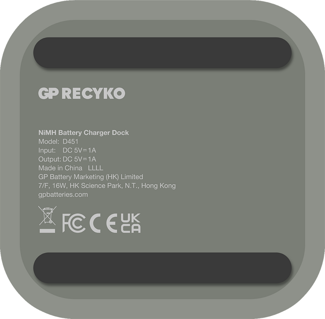 Laddstation D451 GP ReCyko Everyday med batteriladdare B441 inkl 4st AA batterier 2100mAh NiMH