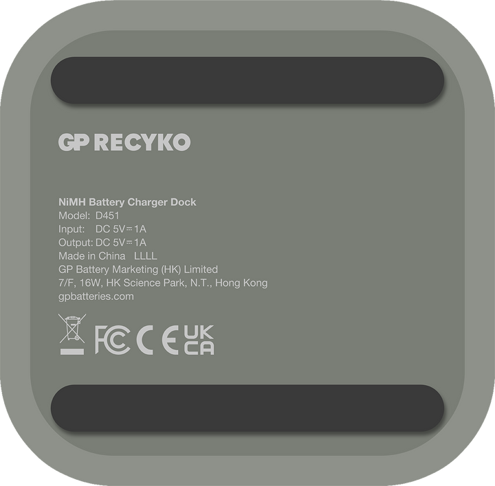 Laddstation D451 GP ReCyko Everyday med batteriladdare B441 inkl 4st AA batterier 2100mAh NiMH