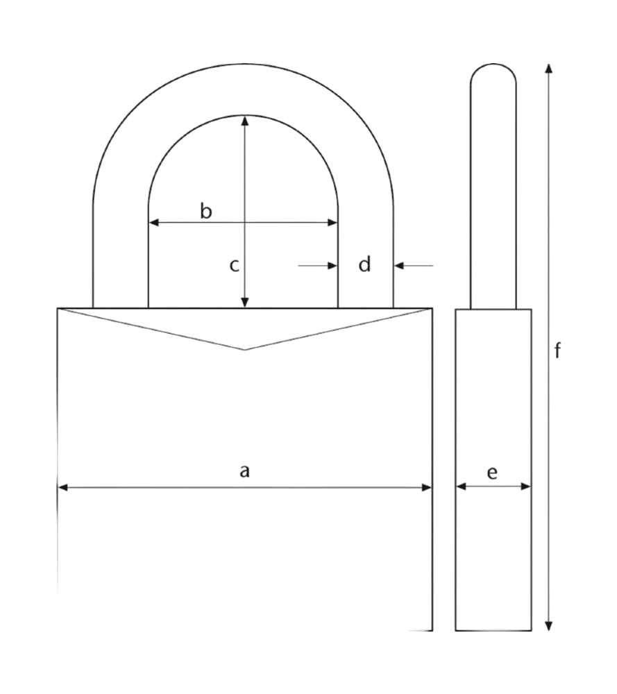 35151 - Hänglås ABUS Aqua Safe 70IB/45 - vridet Klass 1 -RITNING