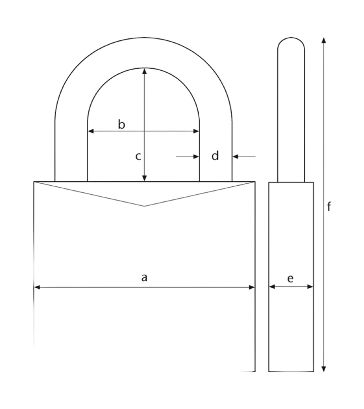 35151 - Hänglås ABUS Aqua Safe 70IB/45 - vridet Klass 1 -RITNING