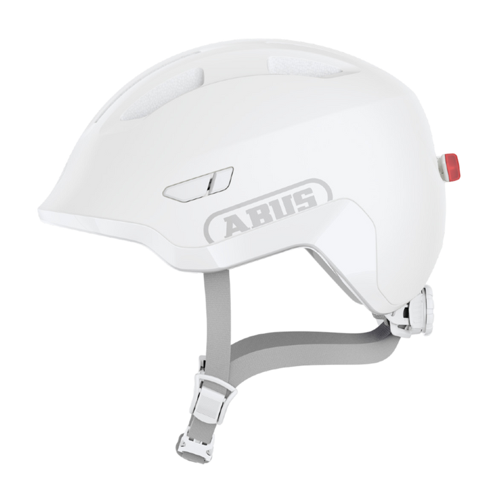 Cykelhjälm ABUS SMILEY 3.0 ACE LED - Pure White – St George