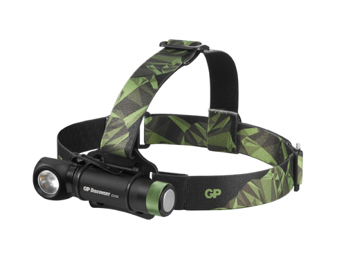 Laddningsbar multifunktionell pannlampa GP Discovery CHR35 med 600 Lumen
