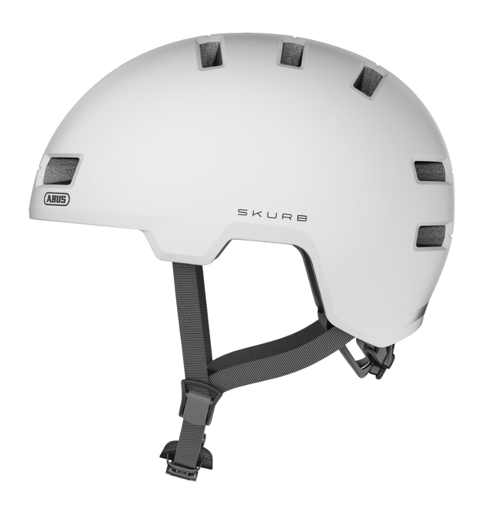 Cykelhjälm street för ungdom/vuxen ABUS Skurb - Pearl white
