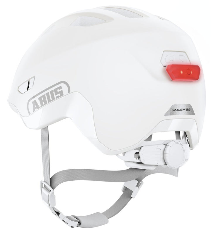 Cykelhjälm ABUS SMILEY 3.0 ACE LED - Pure White – bild 3 – St George