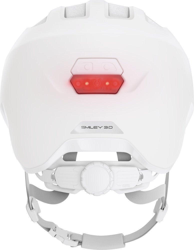Cykelhjälm ABUS SMILEY 3.0 ACE LED - Pure White – bild 4 – St George