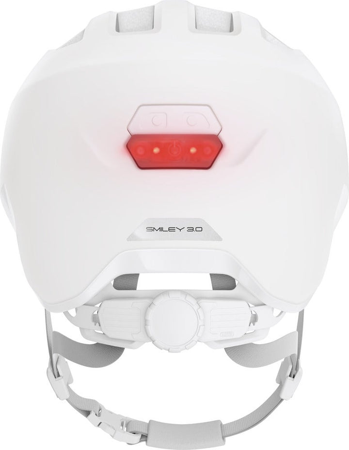 Cykelhjälm ABUS SMILEY 3.0 ACE LED - Pure White – bild 4 – St George