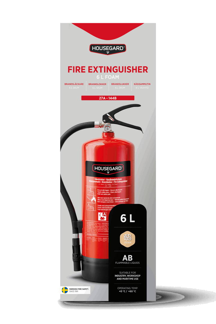 Skumsläckare 6 liter 27A 144B Housegard PFAS-fri