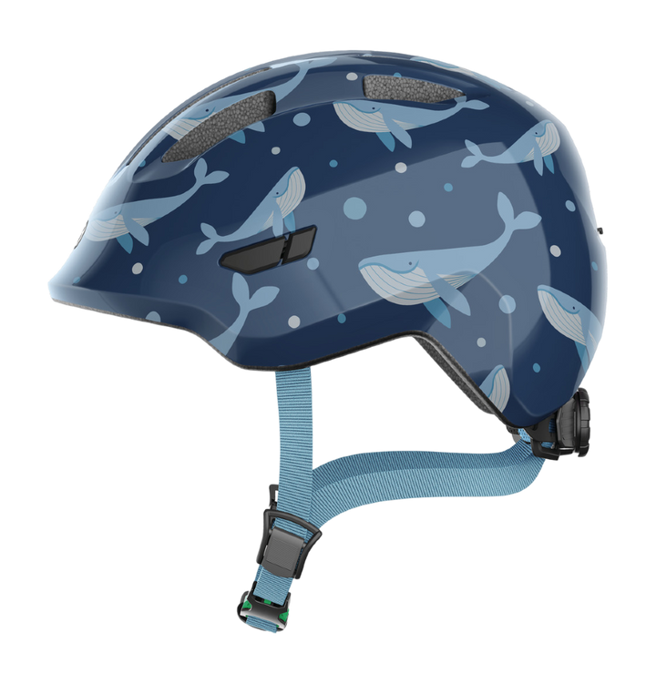 ABUS SMILEY 3.0 Blue Whale - med grönt spänne