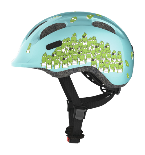 UTGÅTT - Cykelhjälm för barn ABUS SMILEY 2.0 Blue Croco - Utan grönt spänne