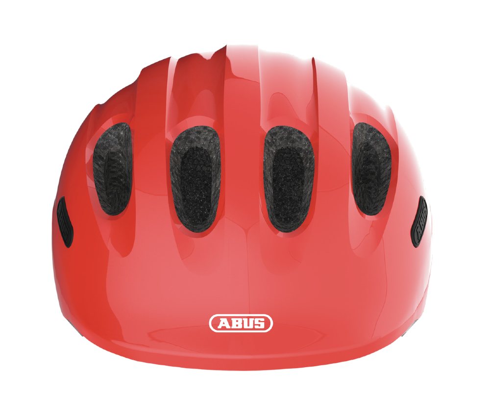Cykelhjälm ABUS SMILEY 2.0 Sparkling Red - med grönt spänne – bild 3 – St George