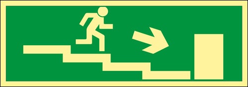 Nödutgång Trappa Ned Höger