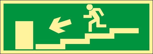 Nödutgång Trappa Ned Vänster
