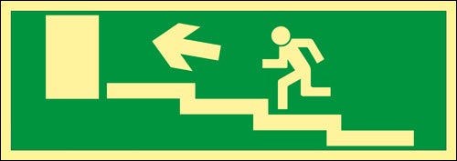 Nödutgång trappa upp vänster