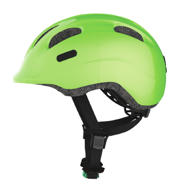 Cykelhjälm för barn ABUS SMILEY 2.0 Black Space / Sparkling Green - med grönt spänne – bild 4 – St George
