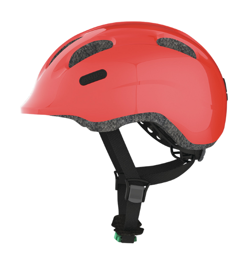 UTGÅTT - Cykelhjälm ABUS SMILEY 2.0 Sparkling Red - med grönt spänne