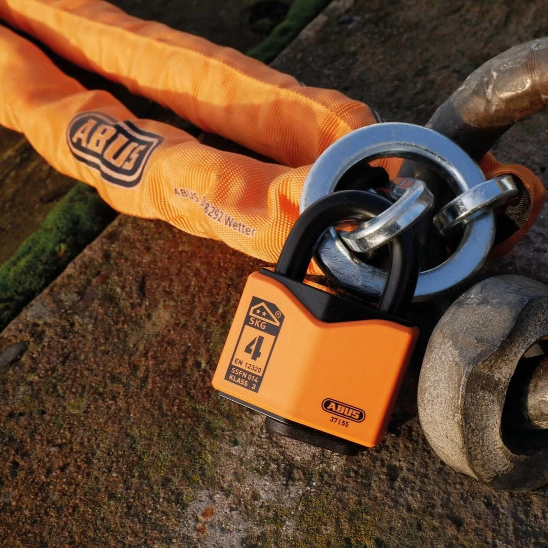 Låskätting- och hänglåspaket i klass 3 ABUS Granit™ 37/55 Orange