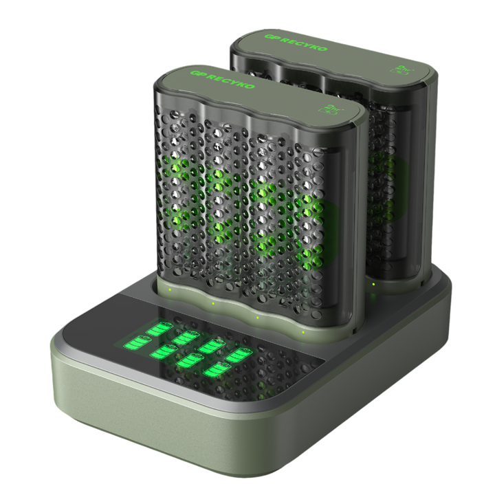 Laddstation M452 GP ReCyko AA / AAA med 2 st batteriladdare och 8 st batterier – St George
