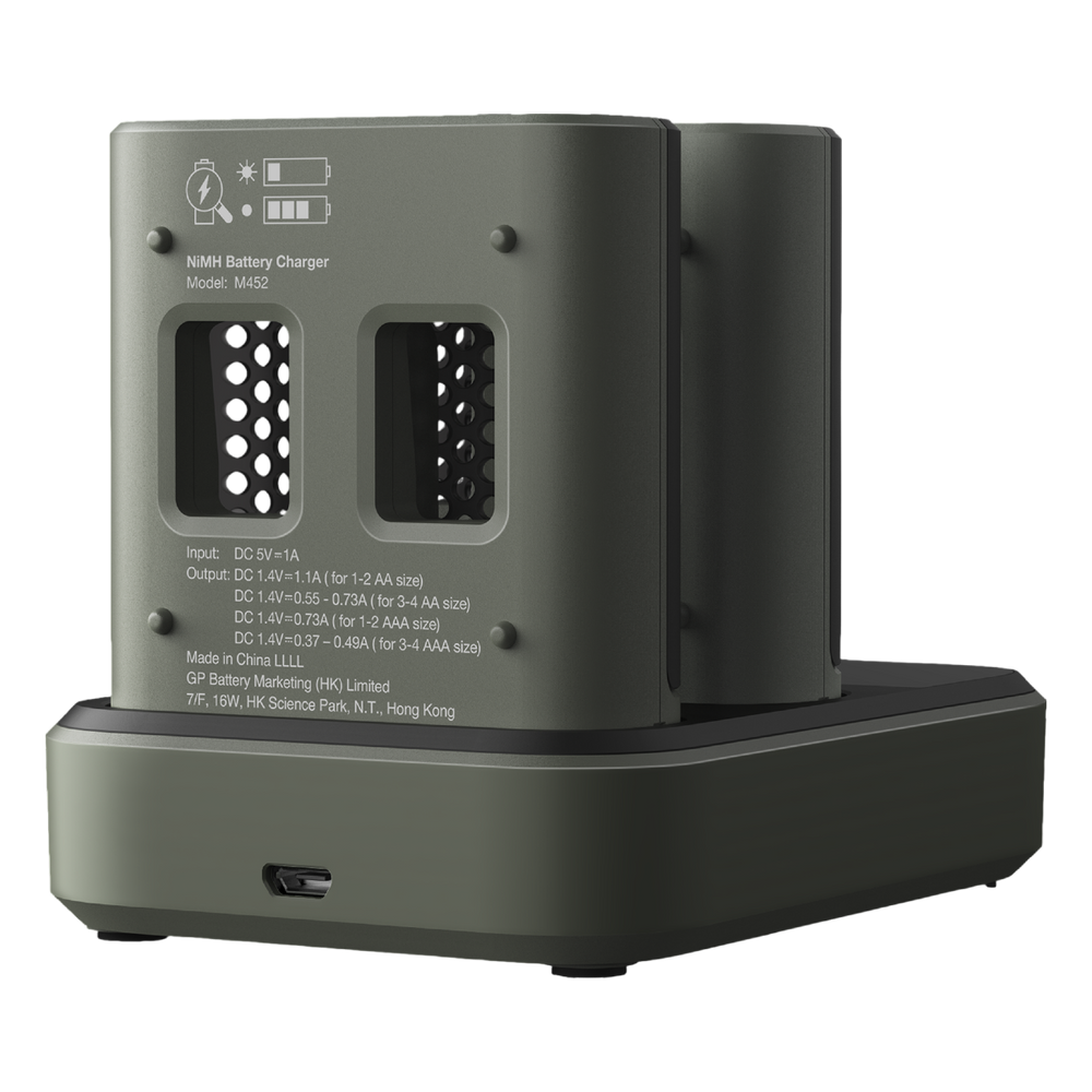 Laddstation M452 GP ReCyko AA / AAA med 2 st batteriladdare och 8 st batterier – bild 2 – St George