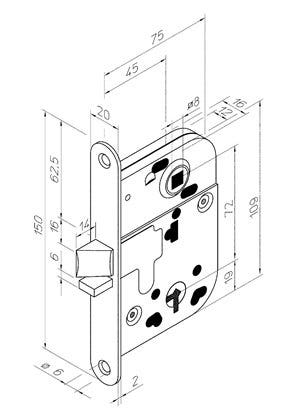 Låshus till innerdörr ABLOY 2014 Mässing – St George – St George ...