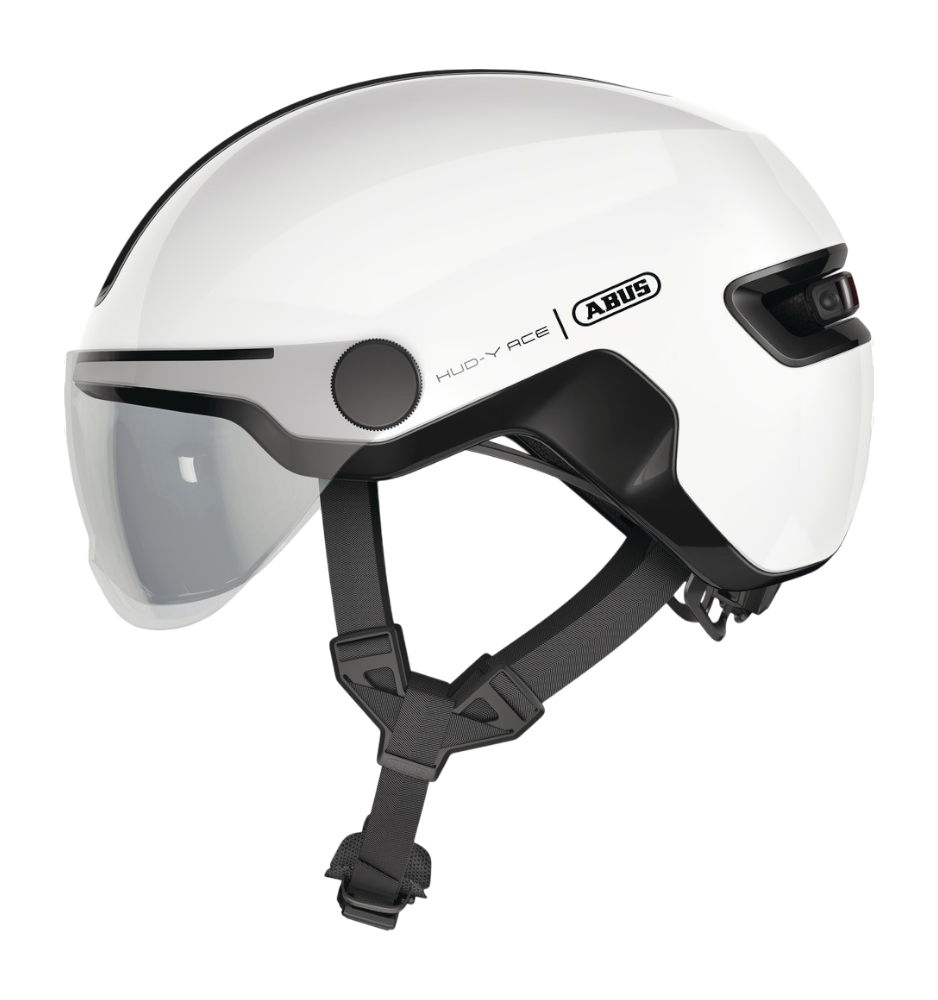 Cykelhjälm ABUS HUD-Y ACE - Shiny white