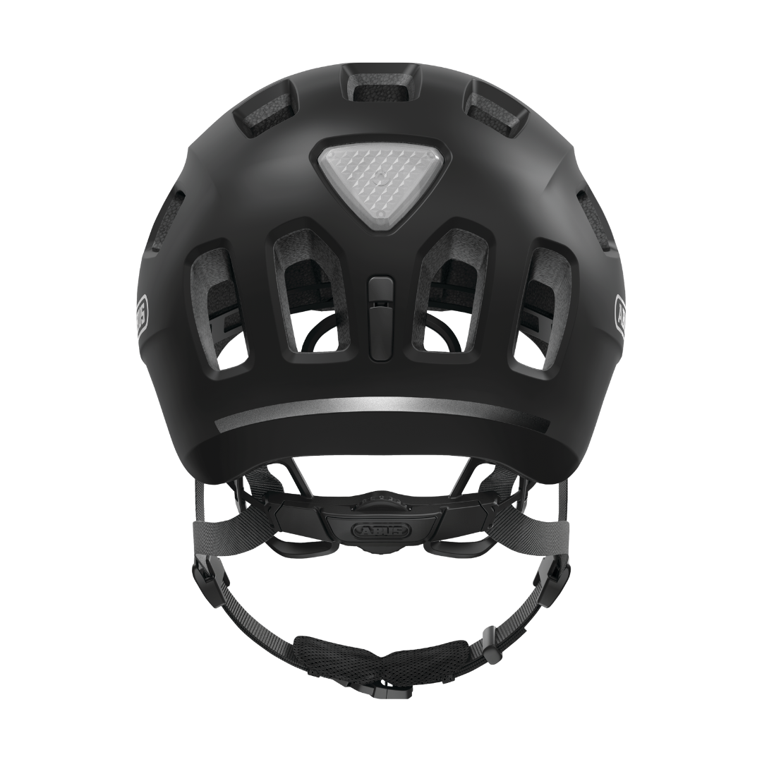 Cykelhjälm ABUS Youn-I 2.0 Velvet Black - baksida med LED-belysning