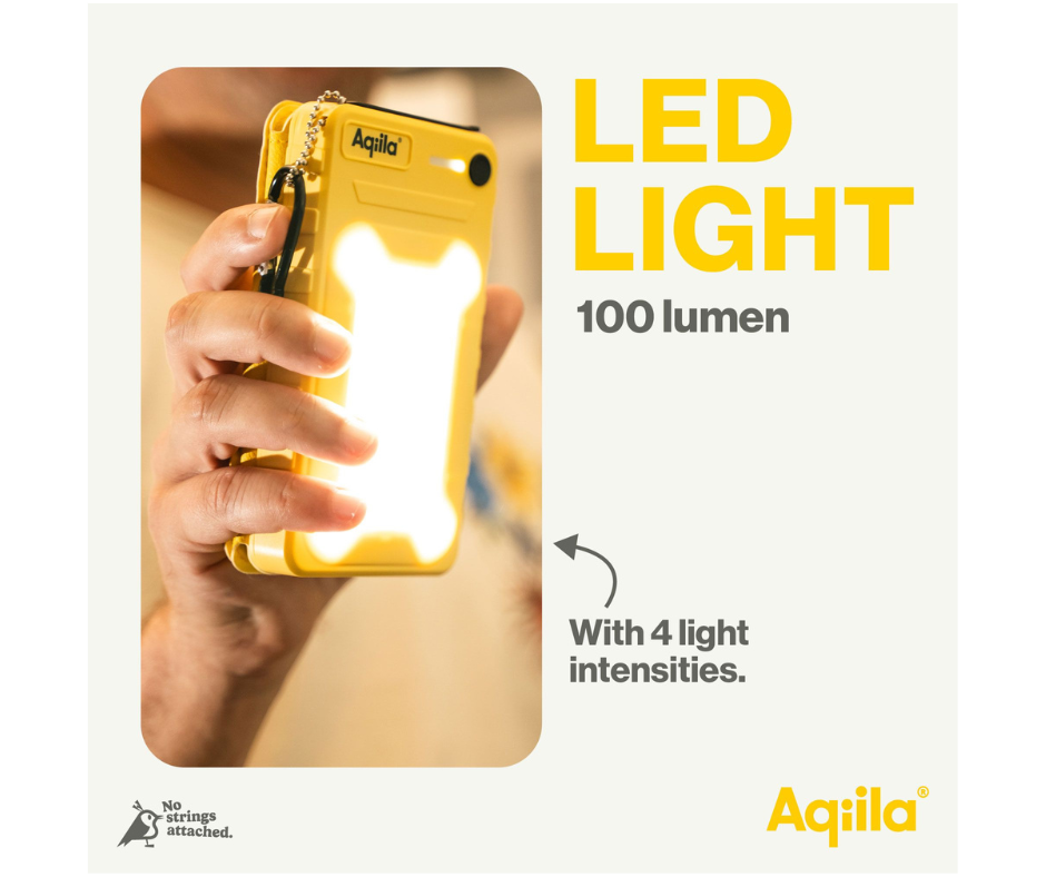 Powerbank Aqiila Powerbird BS10 med solceller och belysning