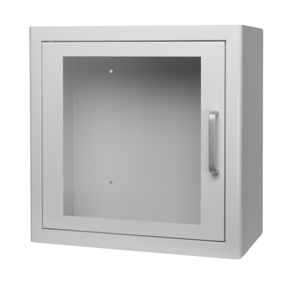 Väggskåp till hjärtstartare med larm 