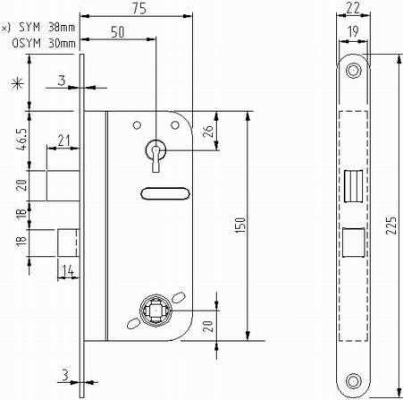 Godkänt tillhållarlåshus ASSA 90002,Godkänt tillhållarlåshus ASSA 90002