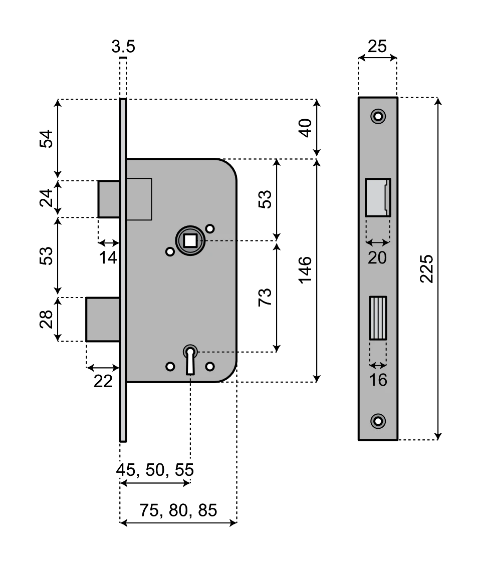 Tillhållarlåshus ASSA 40B7 SB-pack – bild 4 – St George