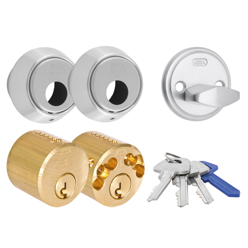 Cylinderpaket med rund dubbelcylinder och vred