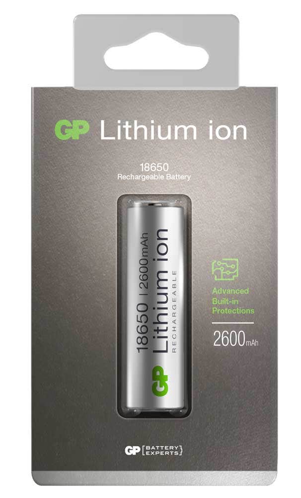Uppladdningsbart batteri till ficklampor och pannlampor 18650 GP Batteries – bild 2 – St George