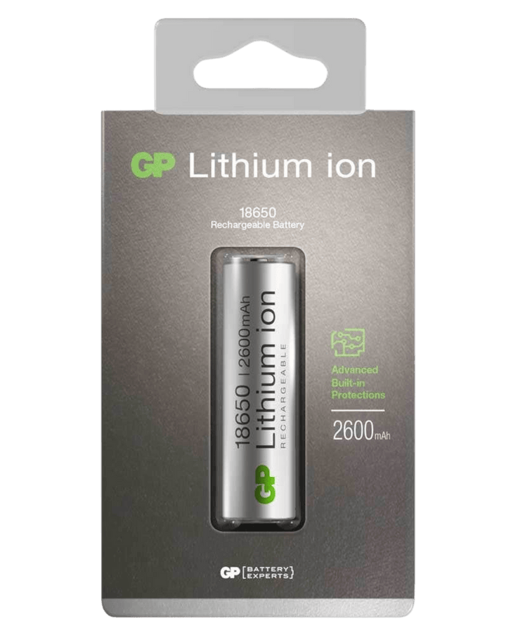 Uppladdningsbart batteri till ficklampor och pannlampor 18650 GP Batteries – bild 2 – St George
