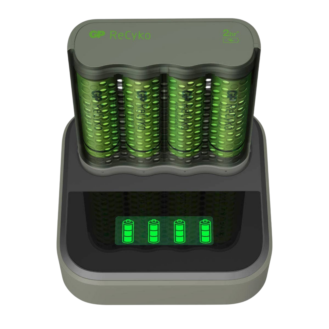 Laddstation GP ReCyko med 1 st batteriladdare och 4 st batterier – St George