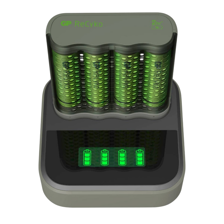 Laddstation GP ReCyko med 1 st batteriladdare och 4 st batterier – St George