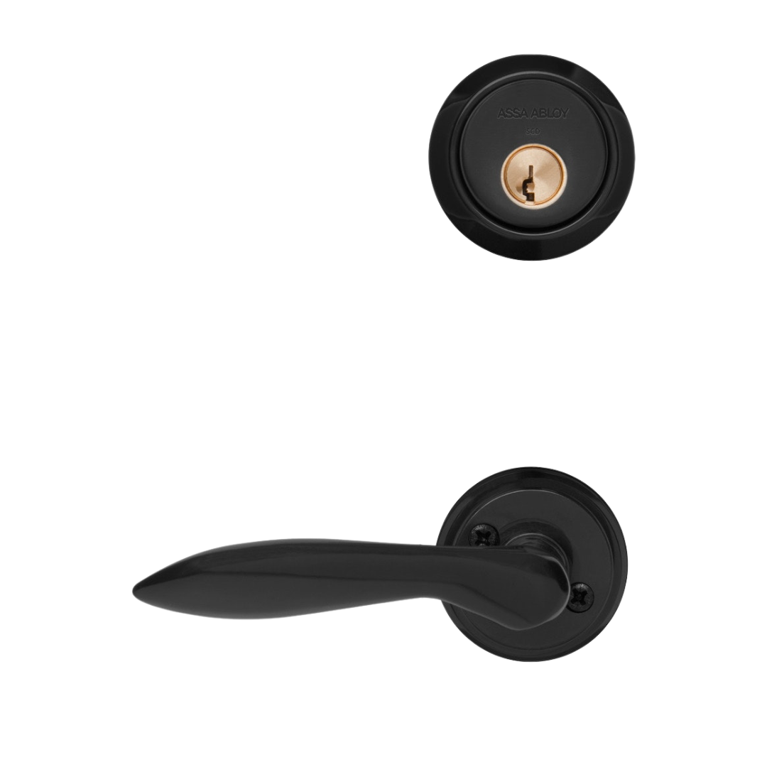 Behörssats ASSA Entré d12-S1 - Mattsvart Mirus