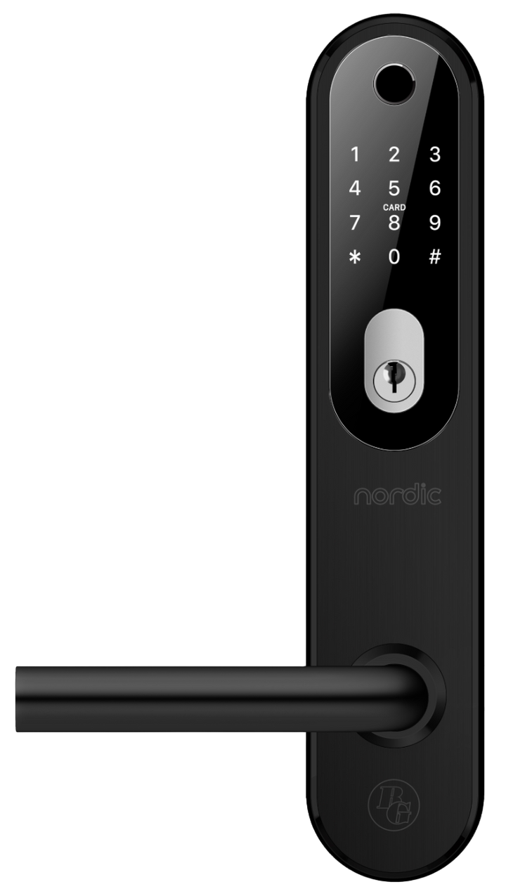 Smart digital lås BG 3000 - Svart med låscylinder