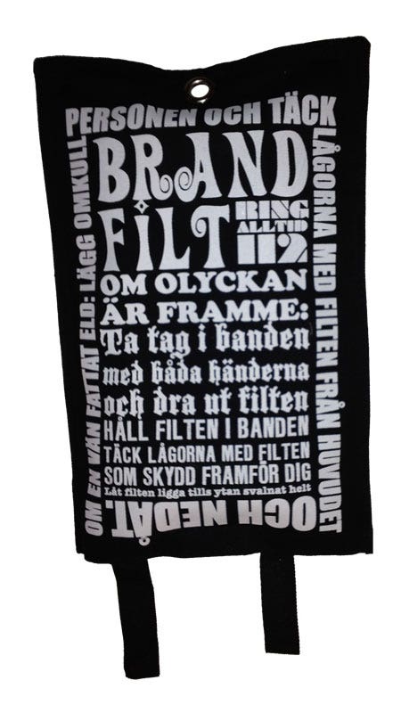 Brandfilt 120x180 cm Lotta Friberg Design Black & White – St George