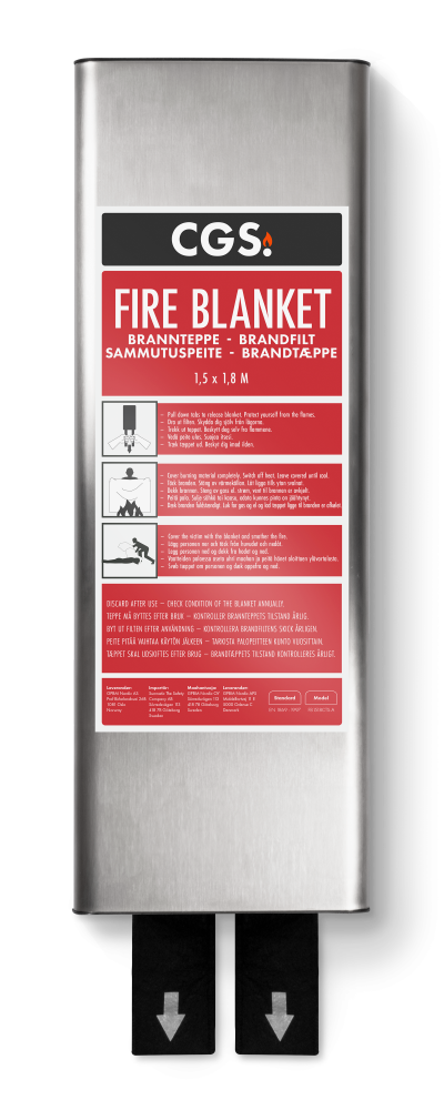 Brandfilt till professionella miljöer 180x150 cm Rostfritt