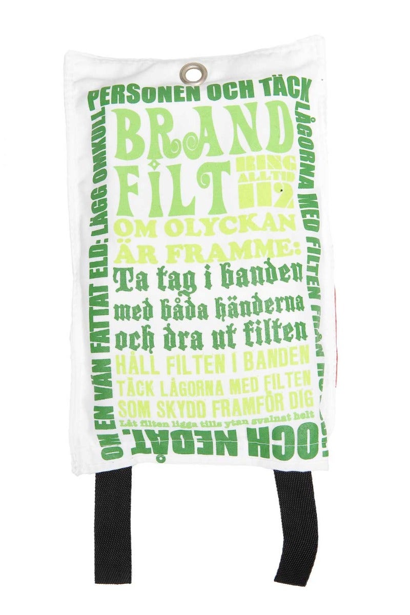 Brandfilt 120x180 cm Lotta Friberg Design White & Green – St George