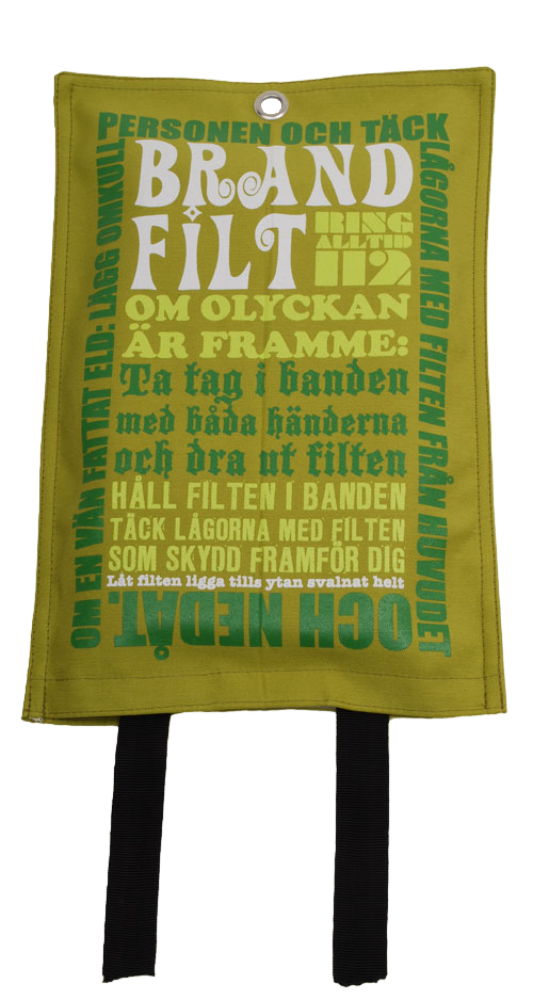 Brandfilt 120x180 cm Lotta Friberg Design Green & White