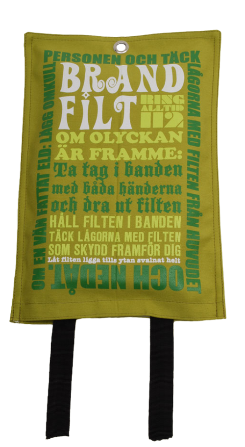 UTGÅTT - Brandfilt 120x180 cm Lotta Friberg Design Green & White