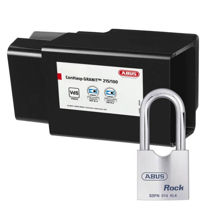 Containerlås ABUS Granit™ ConHasp 215/100 Klass 4 med ABUS Rock hänglås