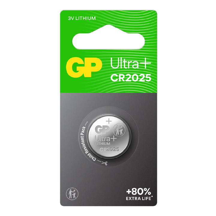 Knappcell GP Ultra Plus Lithium CR2025