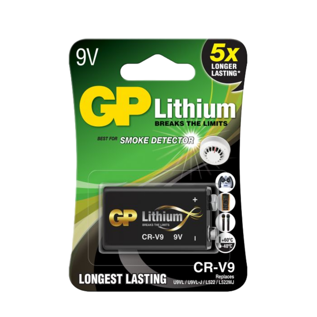 Lithiumbatteri GP Lithium 9V / 6F22 - 10-årsbatteri