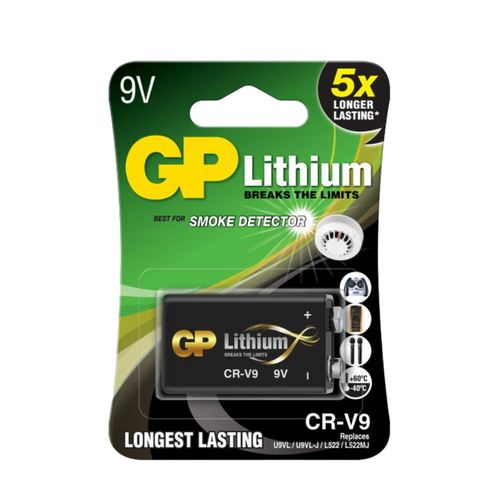 Lithiumbatteri GP Lithium 9V / 6F22 - 10-årsbatteri